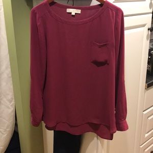 Maroon LOFT blouse